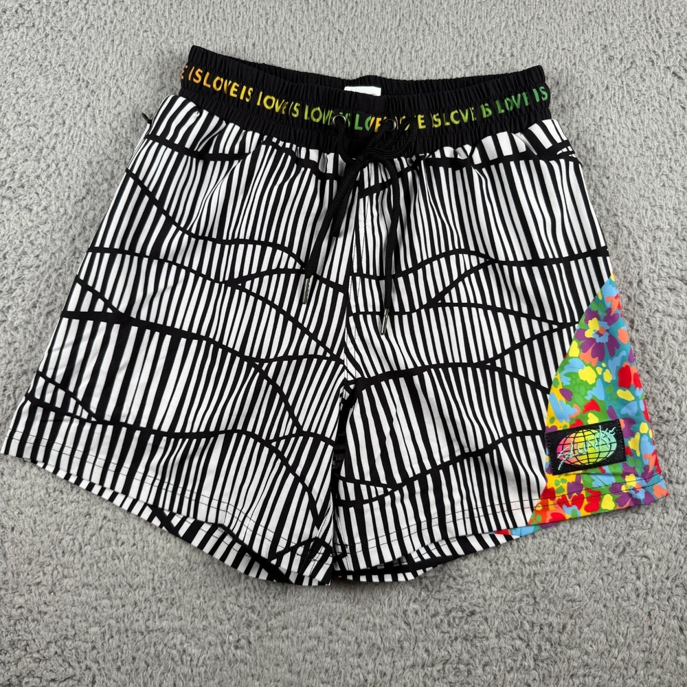 Slunks‎ Men's Trunks "Love Is" Size XXXS Multicolor Elastic Waist Drawstring